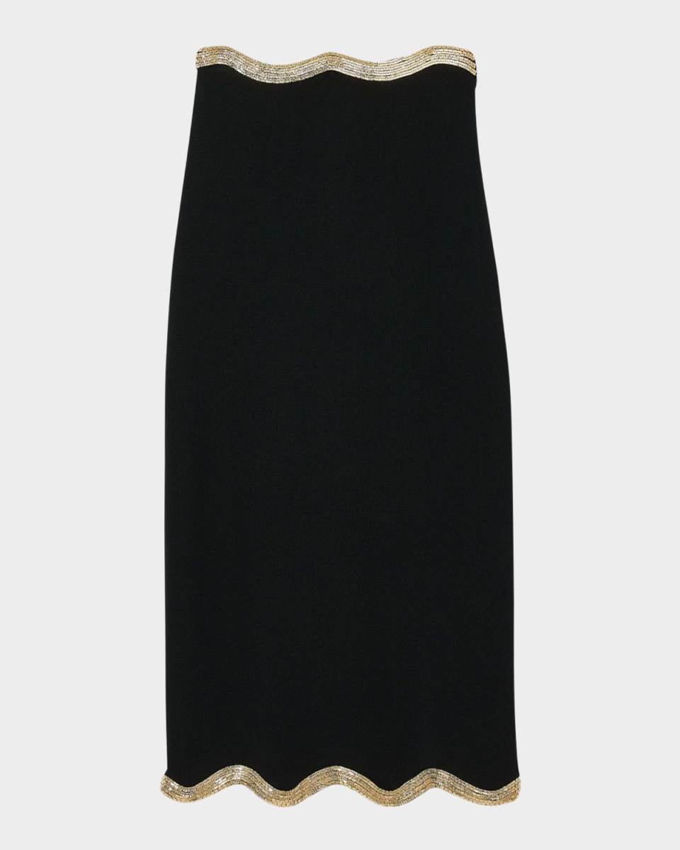 Casablanca Wavy Trim Midi Skirt